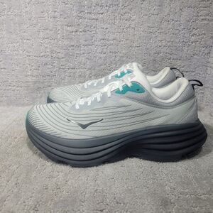 Hoka One One White and Teal Running Shoes